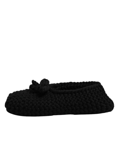 Dolce &amp; Gabbana - Ballerine slip-on in lana nera