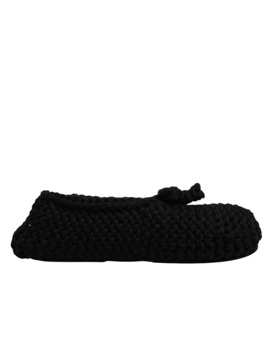 Dolce &amp; Gabbana - Ballerine slip-on in lana nera
