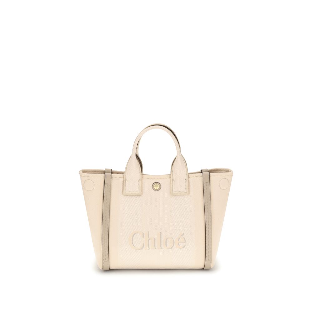 Borsa a mano Chloé in cotone beige