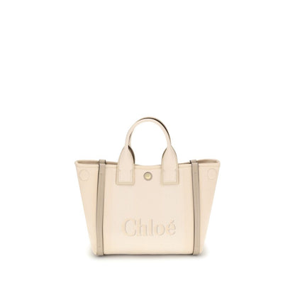 Borsa a mano Chloé in cotone beige