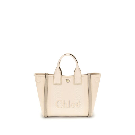 Borsa a mano Chloé in cotone beige