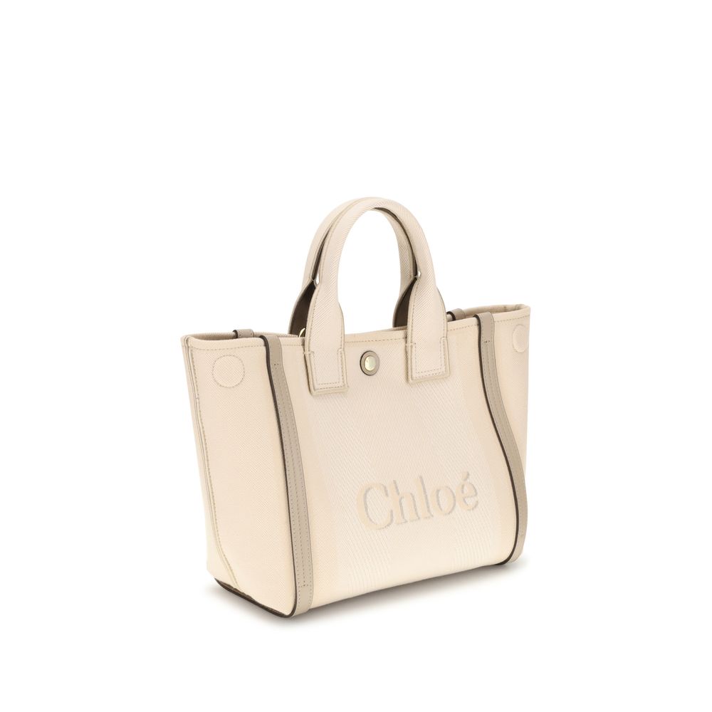 Borsa a mano Chloé in cotone beige