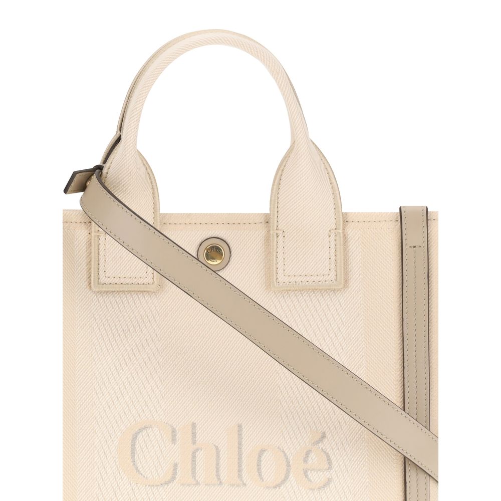Borsa a mano Chloé in cotone beige