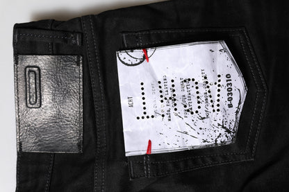 Jeans in denim a vita bassa slim fit in cotone nero Acht