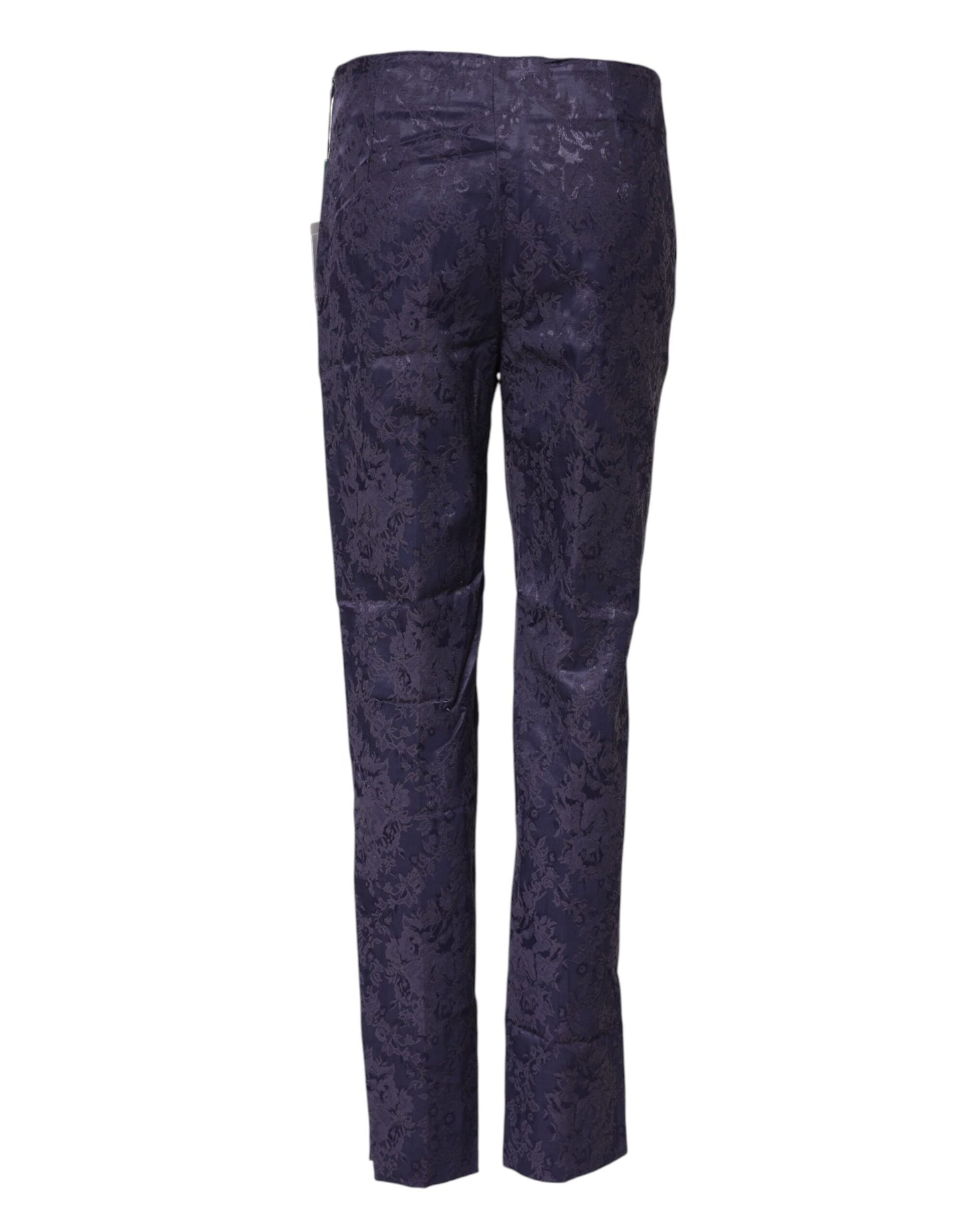 Pantaloni a vita alta in jacquard viola BENCIVENGA