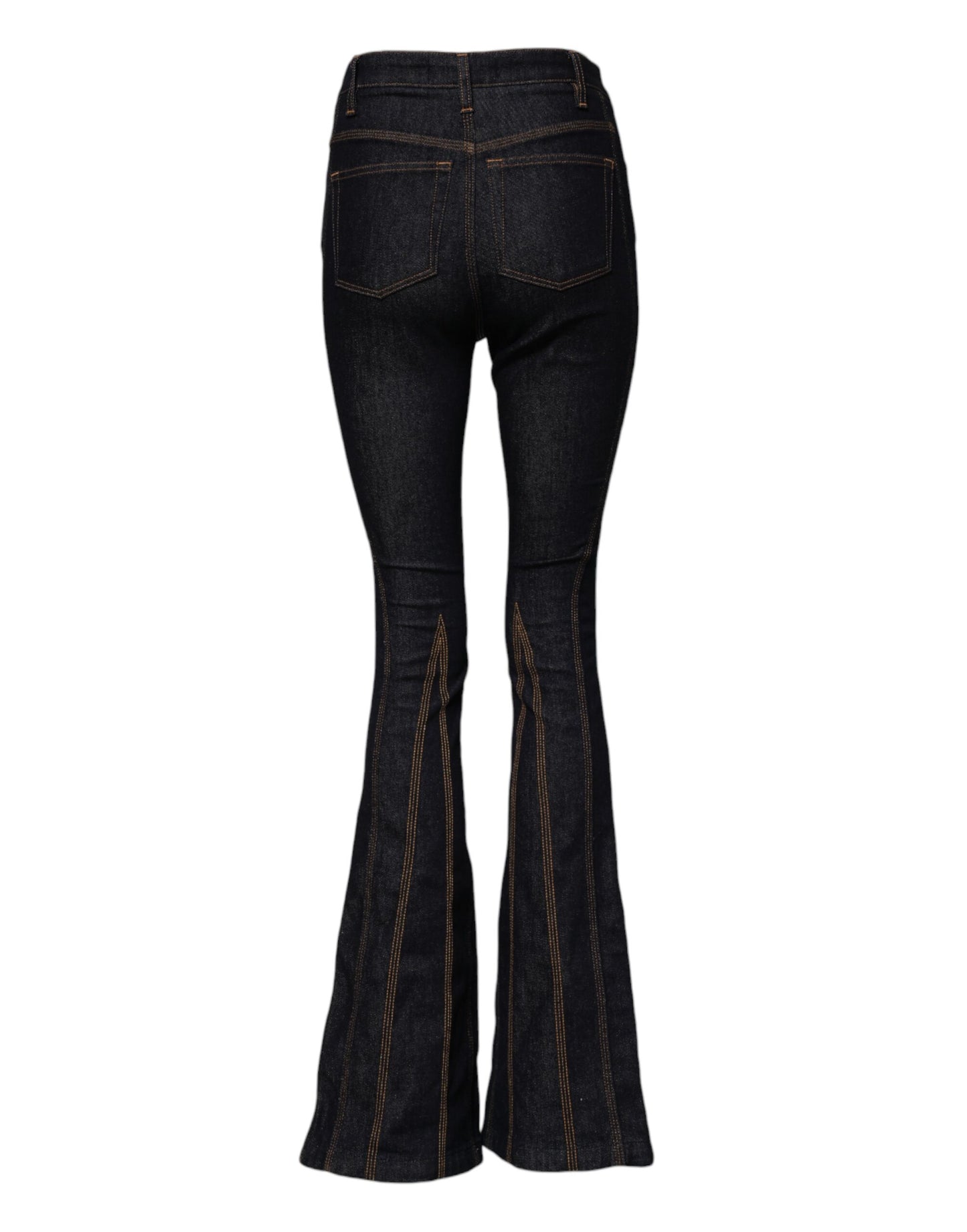 Jeans bootcut in cotone nero a vita media Dolce &amp; Gabbana 