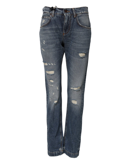 Jeans boyfriend in cotone blu Dolce & Gabbana 