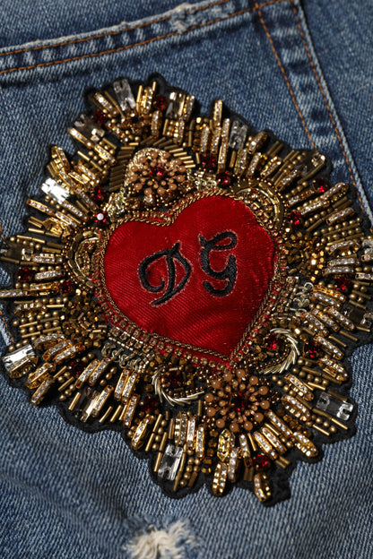 Jeans boyfriend in cotone blu Dolce & Gabbana 