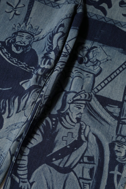 Jeans affusolati in denim con stampa grafica blu Dolce &amp; Gabbana 