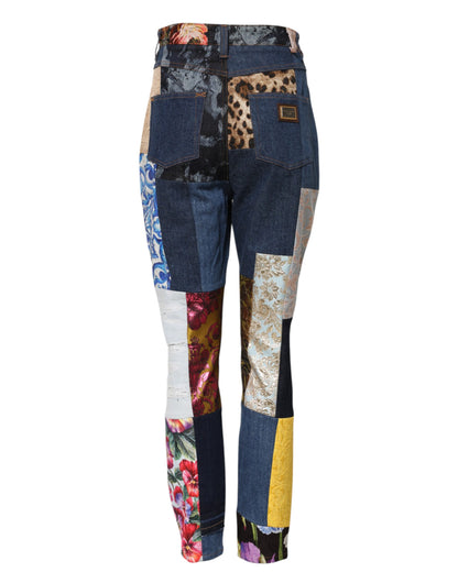 Jeans skinny in denim patchwork multicolore Dolce &amp; Gabbana 