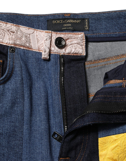 Jeans skinny in denim patchwork multicolore Dolce &amp; Gabbana 
