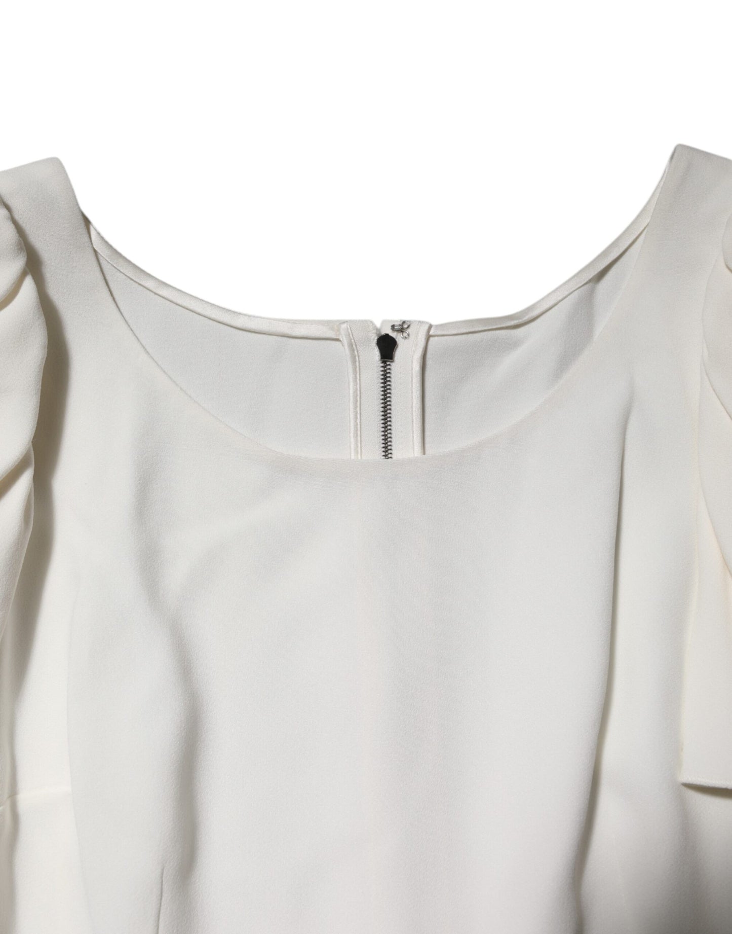 Dolce &amp; Gabbana Top camicetta bianca a maniche corte con scollo rotondo