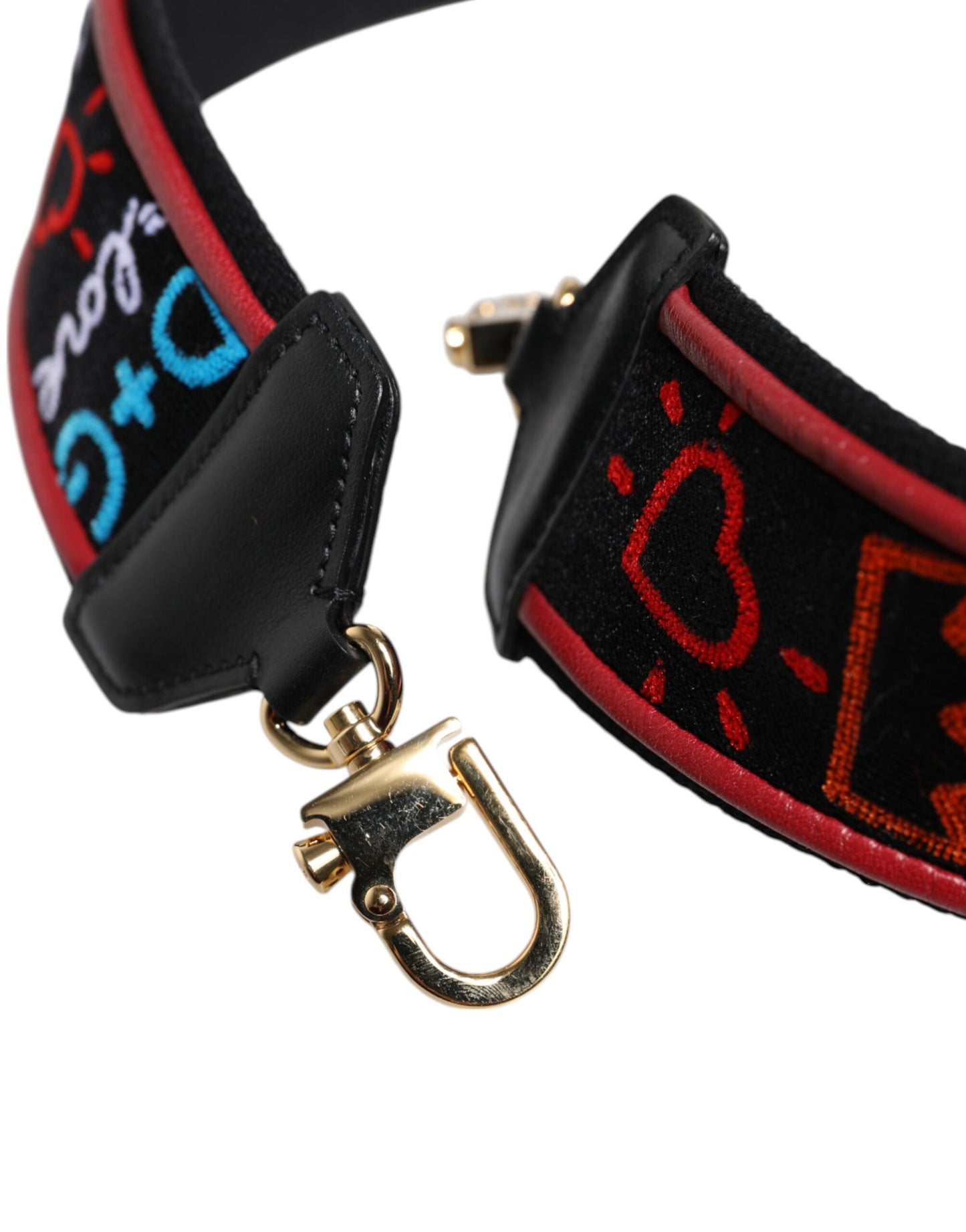 Borsa da donna Dolce &amp; Gabbana in cotone nero stampato con tracolla