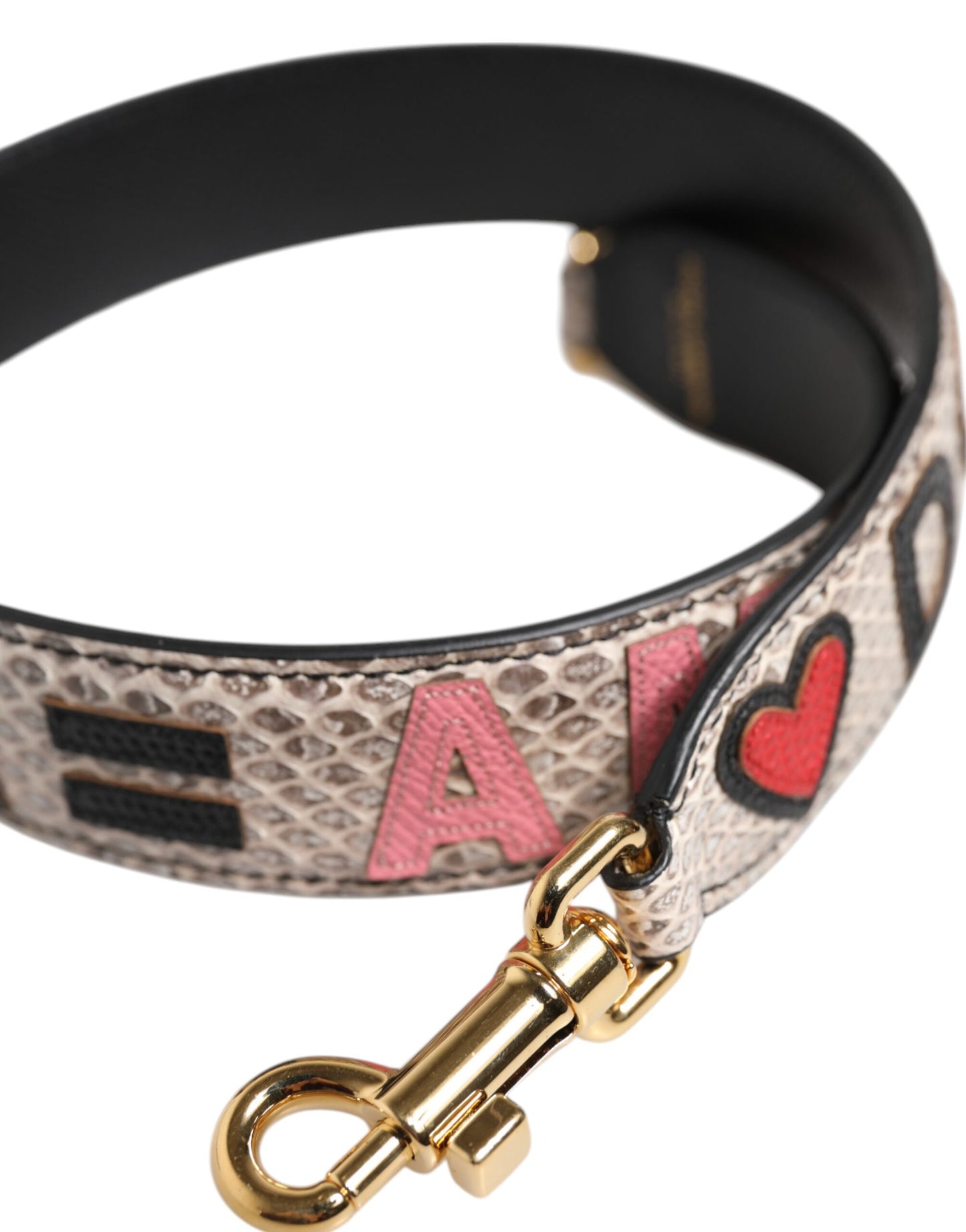 Tracolla per borsa con patch DG AMORE multicolore Dolce &amp; Gabbana