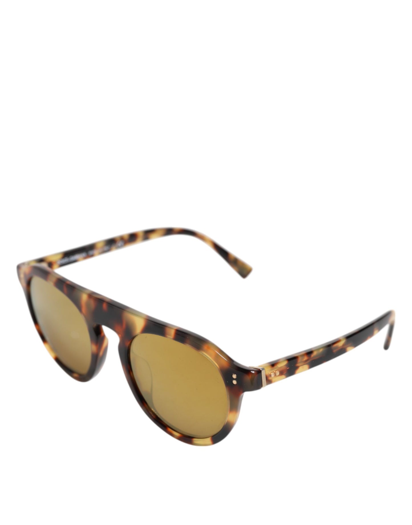 Occhiali da sole rotondi con stampa leopardata Dolce &amp; Gabbana in acetato marrone