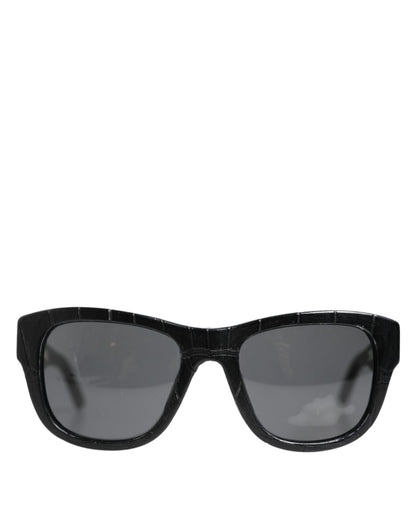 Occhiali da sole Dolce &amp; Gabbana DG4177 con montatura in pelle nera e lenti colorate