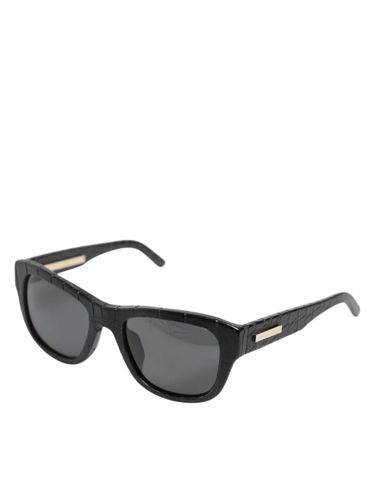 Occhiali da sole Dolce &amp; Gabbana DG4177 con montatura in pelle nera e lenti colorate