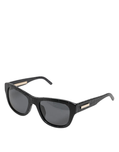 Occhiali da sole Dolce &amp; Gabbana DG4177 con montatura in pelle nera e lenti colorate