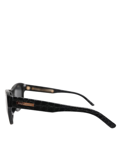 Occhiali da sole Dolce &amp; Gabbana DG4177 con montatura in pelle nera e lenti colorate