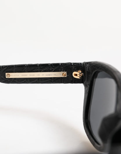 Occhiali da sole Dolce &amp; Gabbana DG4177 con montatura in pelle nera e lenti colorate