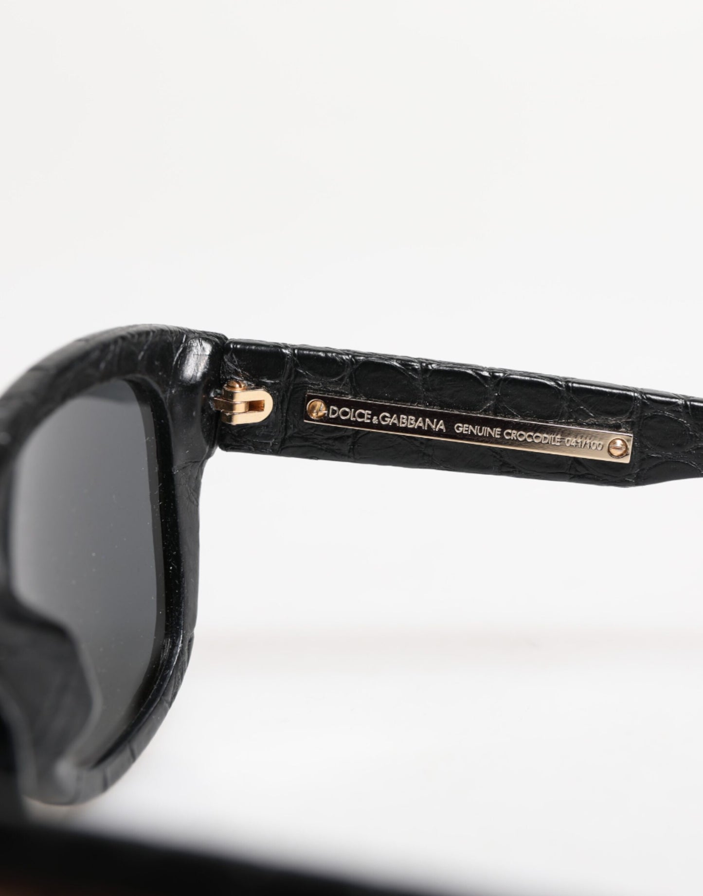 Occhiali da sole Dolce &amp; Gabbana DG4177 con montatura in pelle nera e lenti colorate