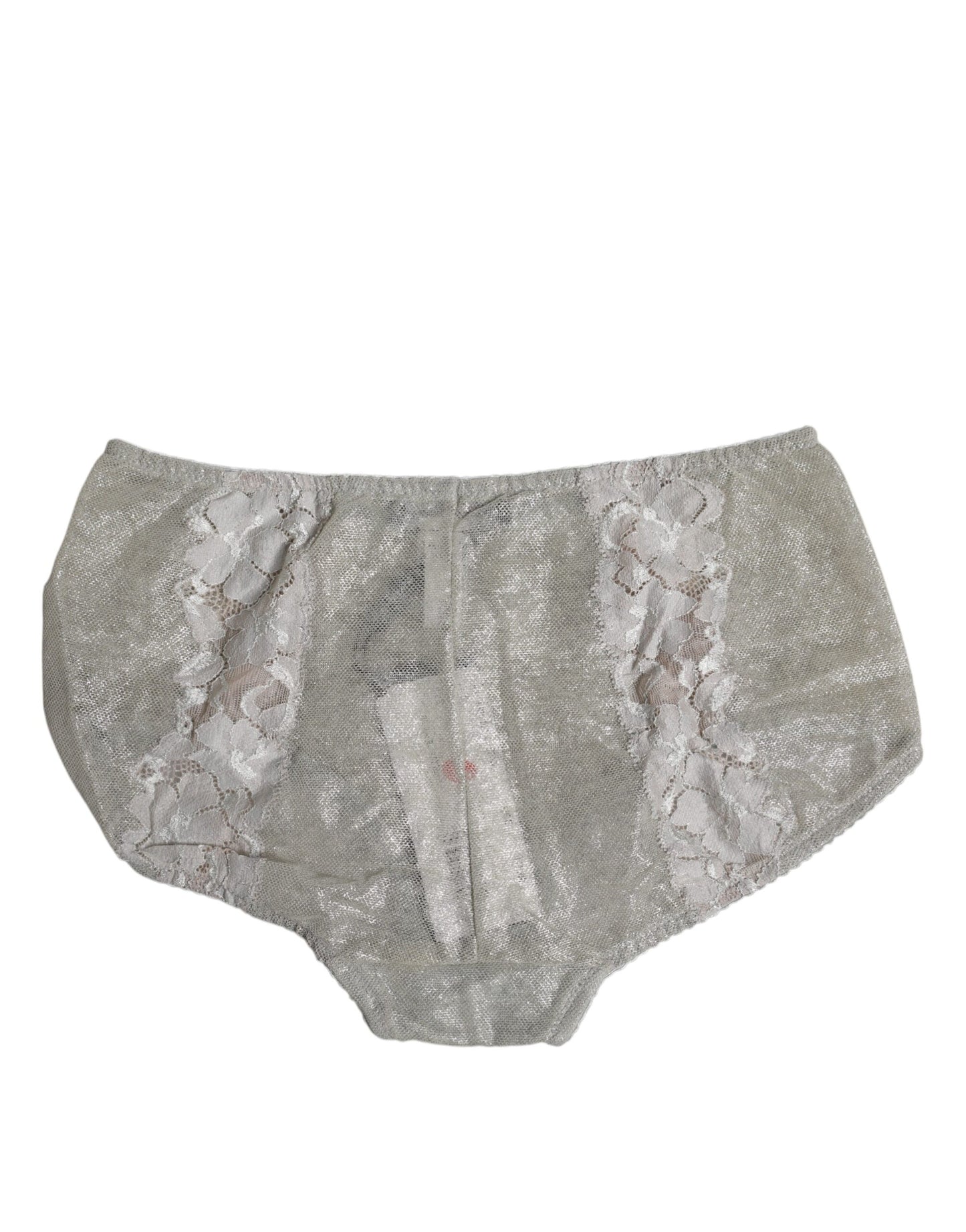 Dolce &amp; Gabbana Slip in pizzo floreale grigio a vita alta
