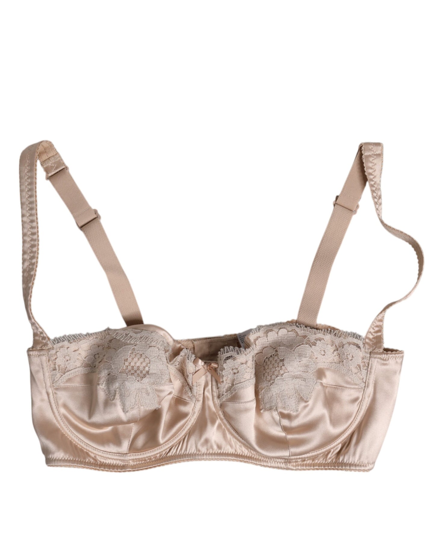 Dolce &amp; Gabbana Reggiseno a balconcino con ferretto in seta beige