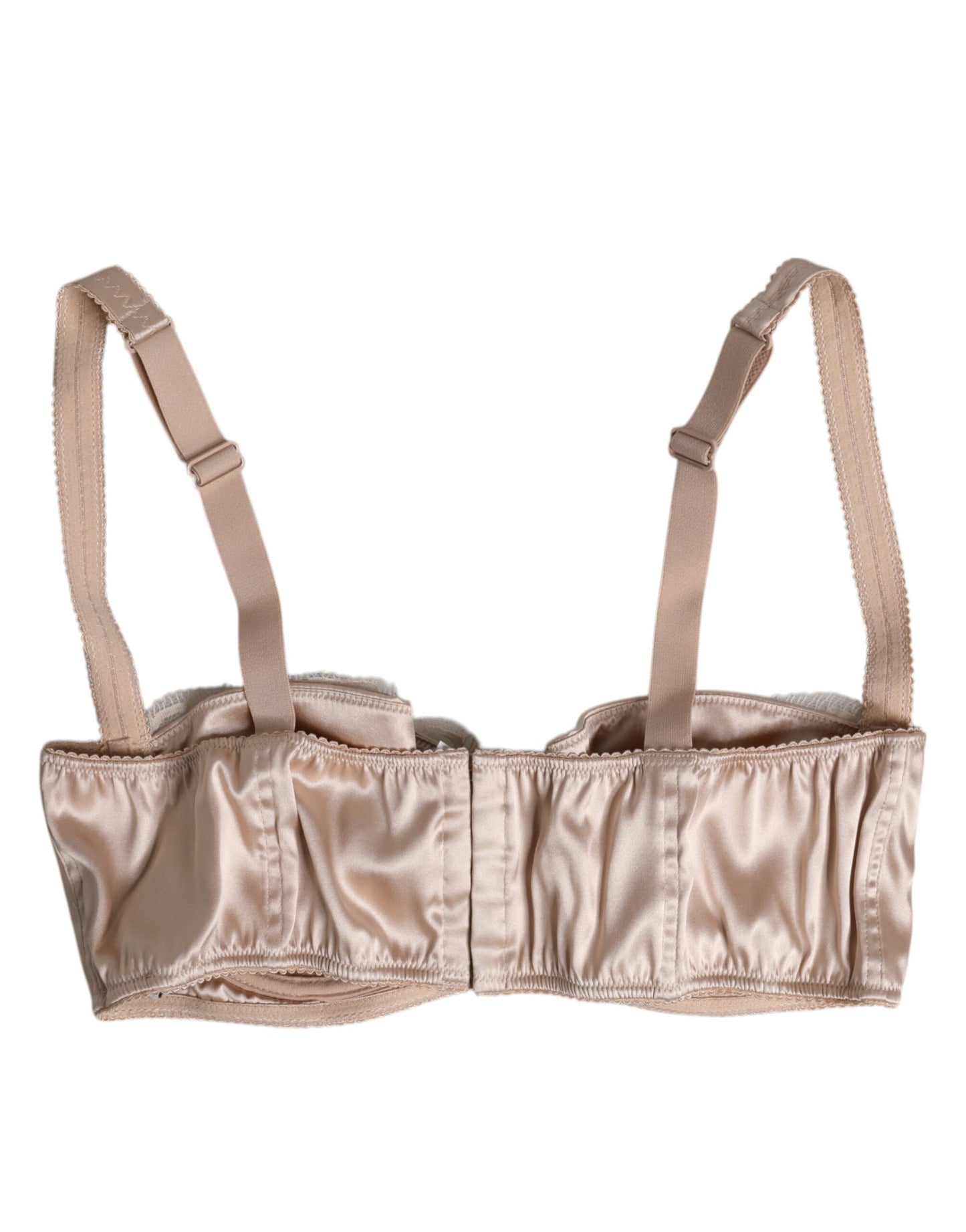 Dolce &amp; Gabbana Reggiseno a balconcino con ferretto in seta beige