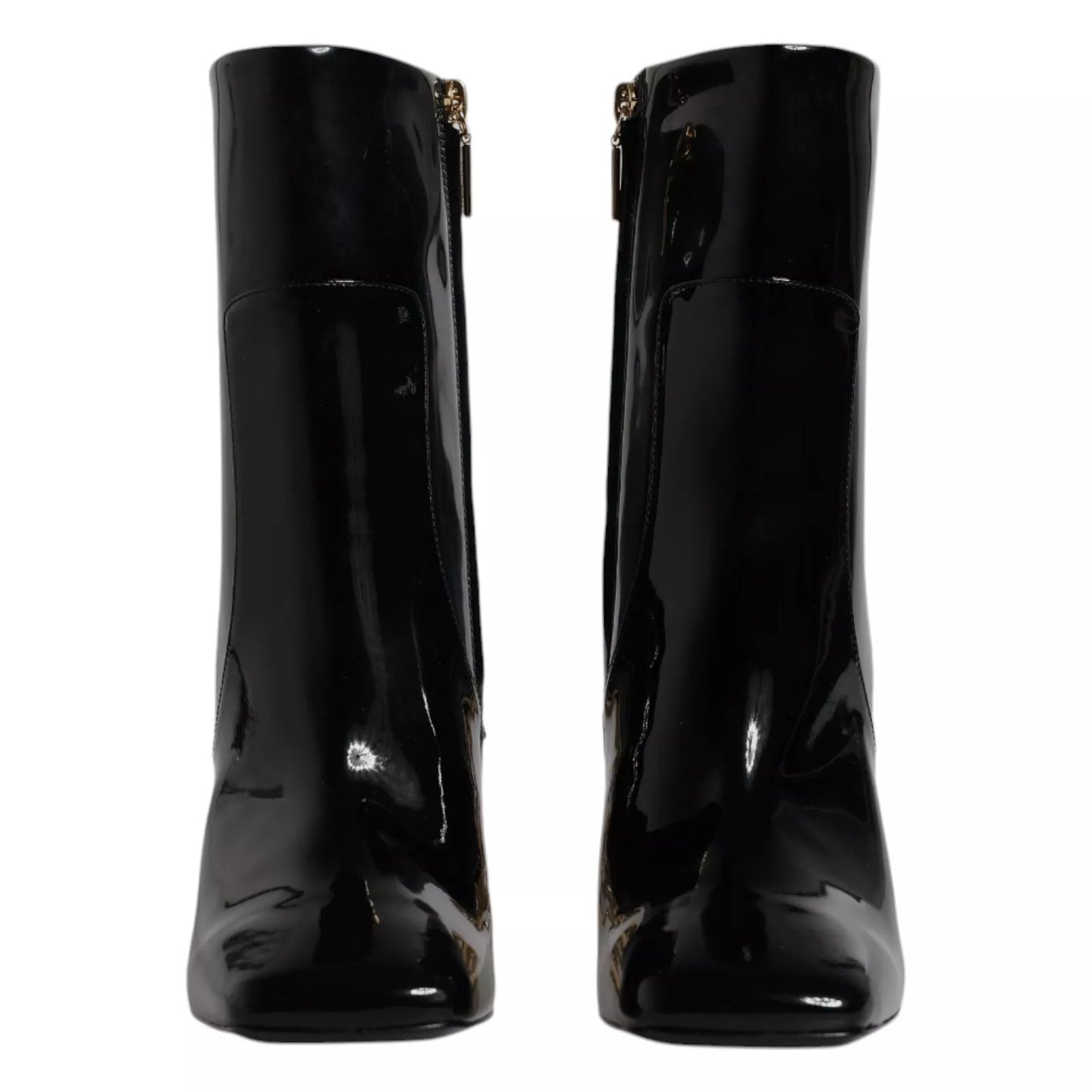 Dolce &amp; Gabbana Black Jackie Leather Mid-Polpetto Boots Shoes