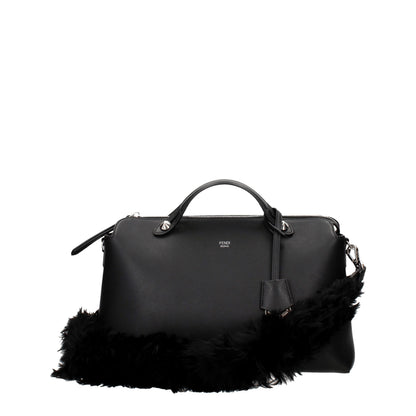 Borsa a tracolla in pelle nera Fendi