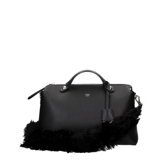 Borsa a tracolla in pelle nera Fendi