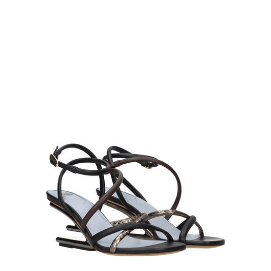 Sandali in pelle multicolore Fendi