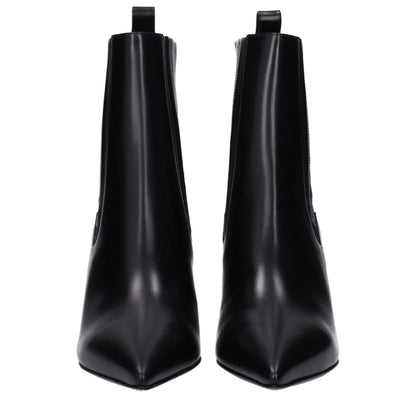Valentino Garavani Black Leather Ankle Boots