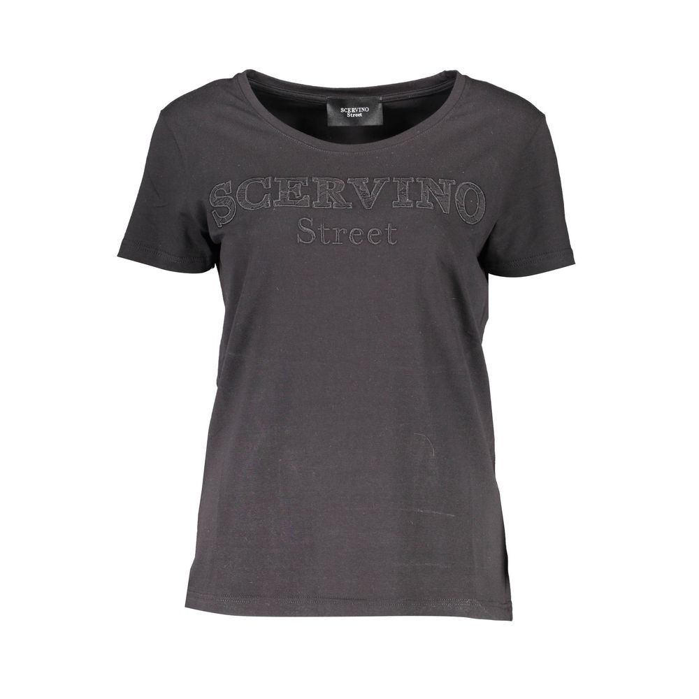 T-shirt da donna in cotone nero Scervino Street