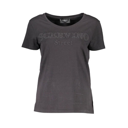 T-shirt da donna in cotone nero Scervino Street