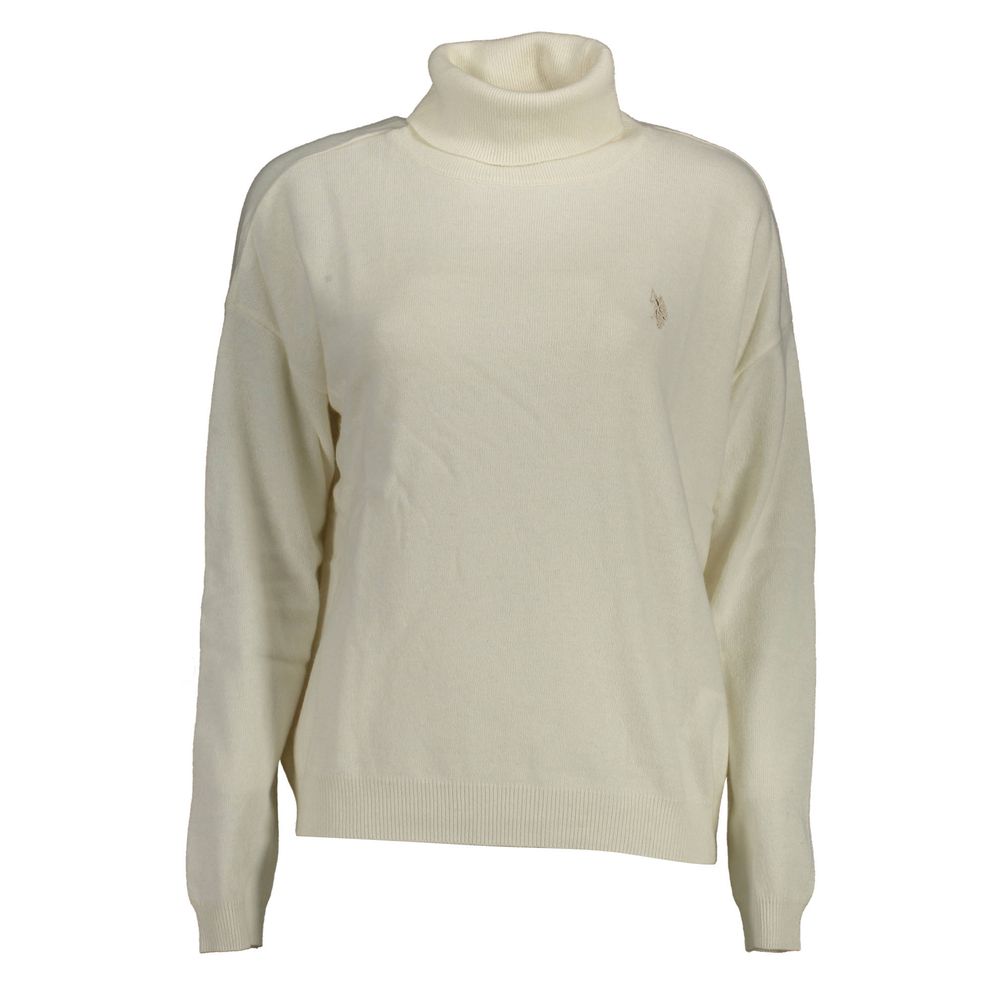 Maglione da donna in poliammide bianco US POLO ASSN.
