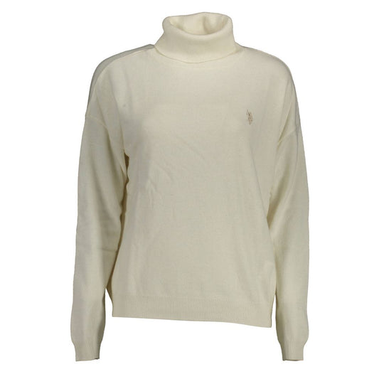 Maglione da donna in poliammide bianco US POLO ASSN.