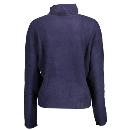 US POLO ASSN. "Maglione da donna in acrilico blu con dettaglio a collo alto"