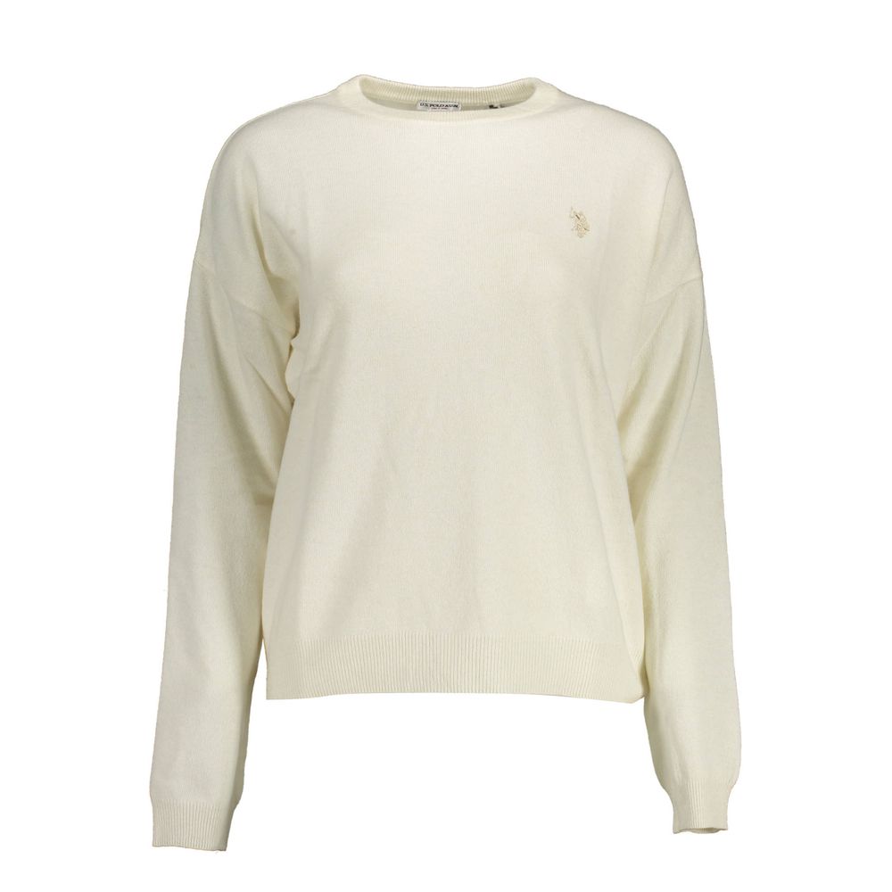Maglione da donna in poliammide bianco US POLO ASSN.