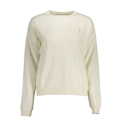 Maglione da donna in poliammide bianco US POLO ASSN.