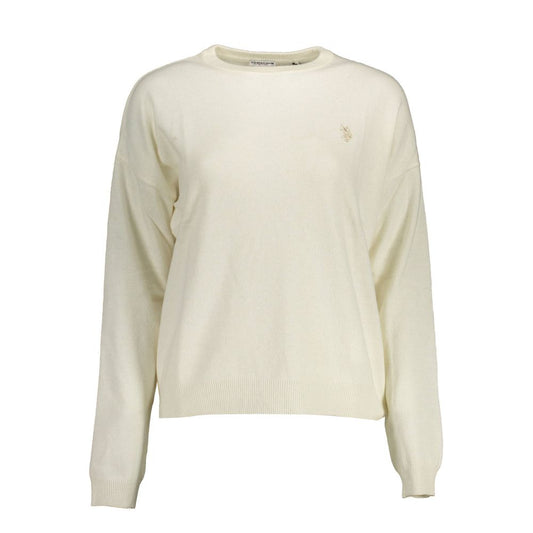 Maglione da donna in poliammide bianco US POLO ASSN.