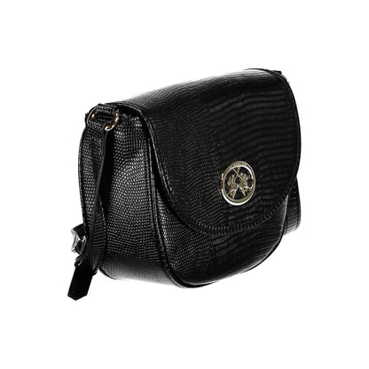 Borsa a tracolla da donna in poliuretano nero La Martina