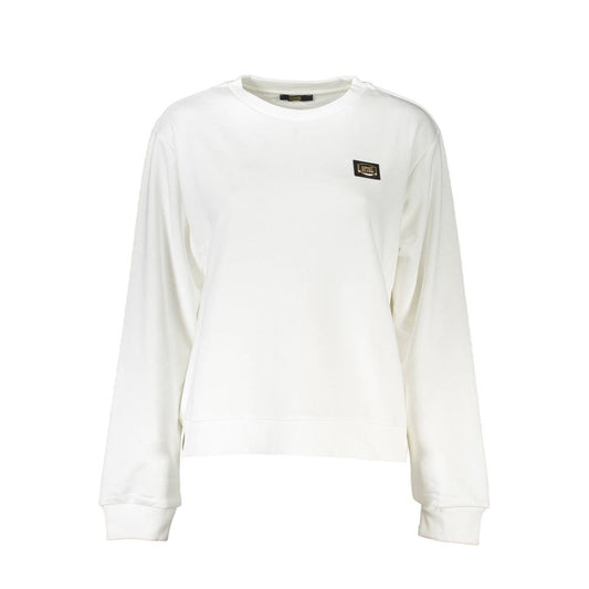 Felpa da donna in cotone bianco Cavalli Class