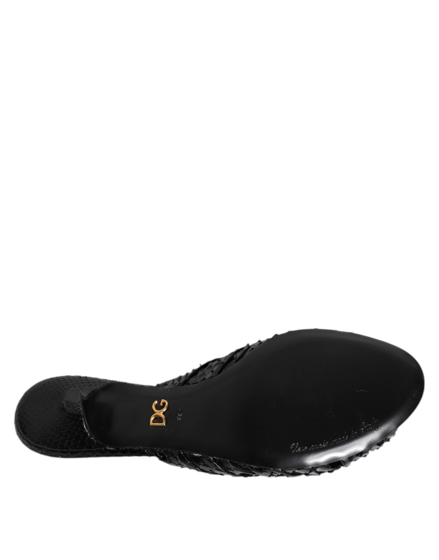 Sandali con tacco in pelle nera Dolce &amp; Gabbana