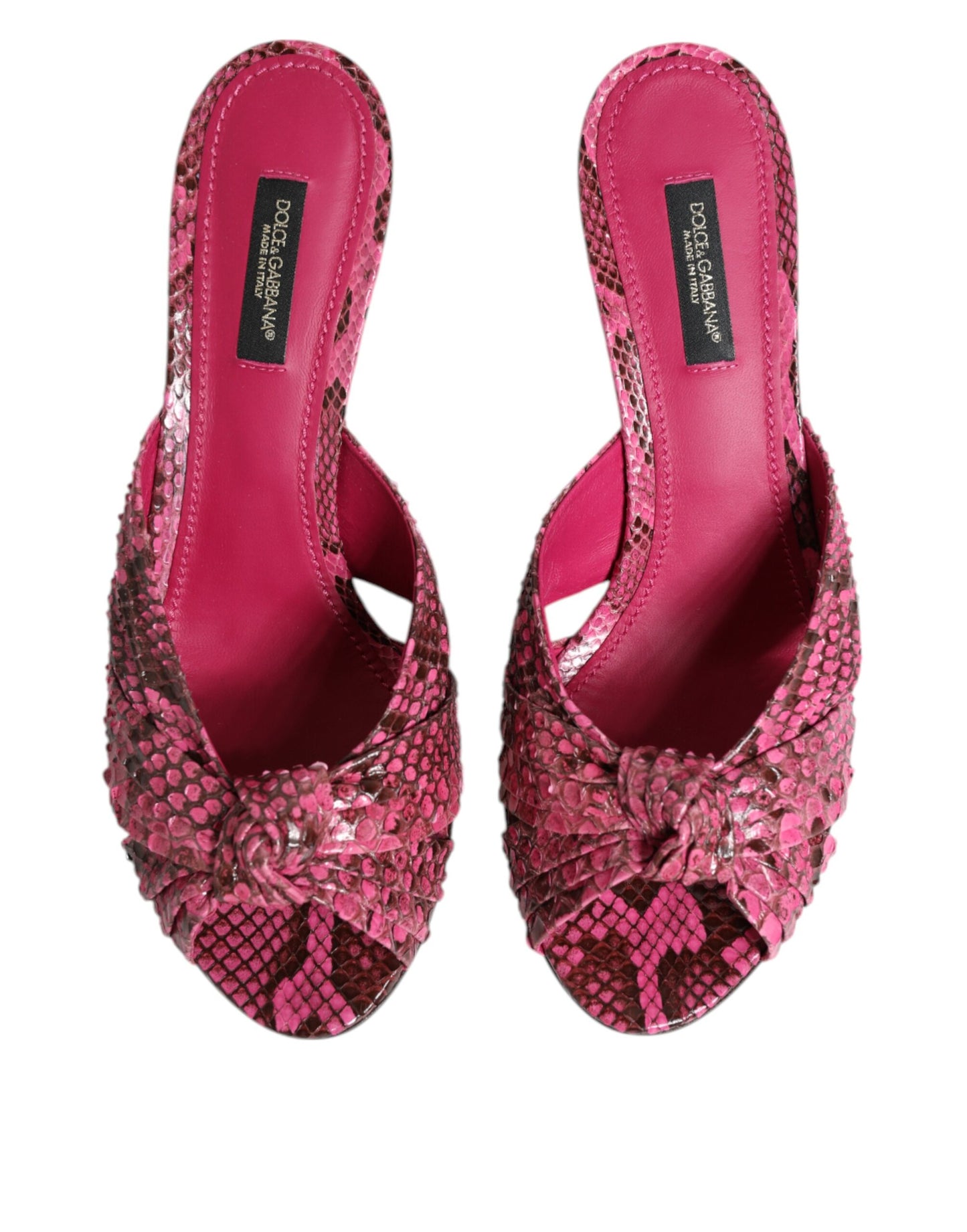 Sandali con tacco in pelle rosa Dolce &amp; Gabbana