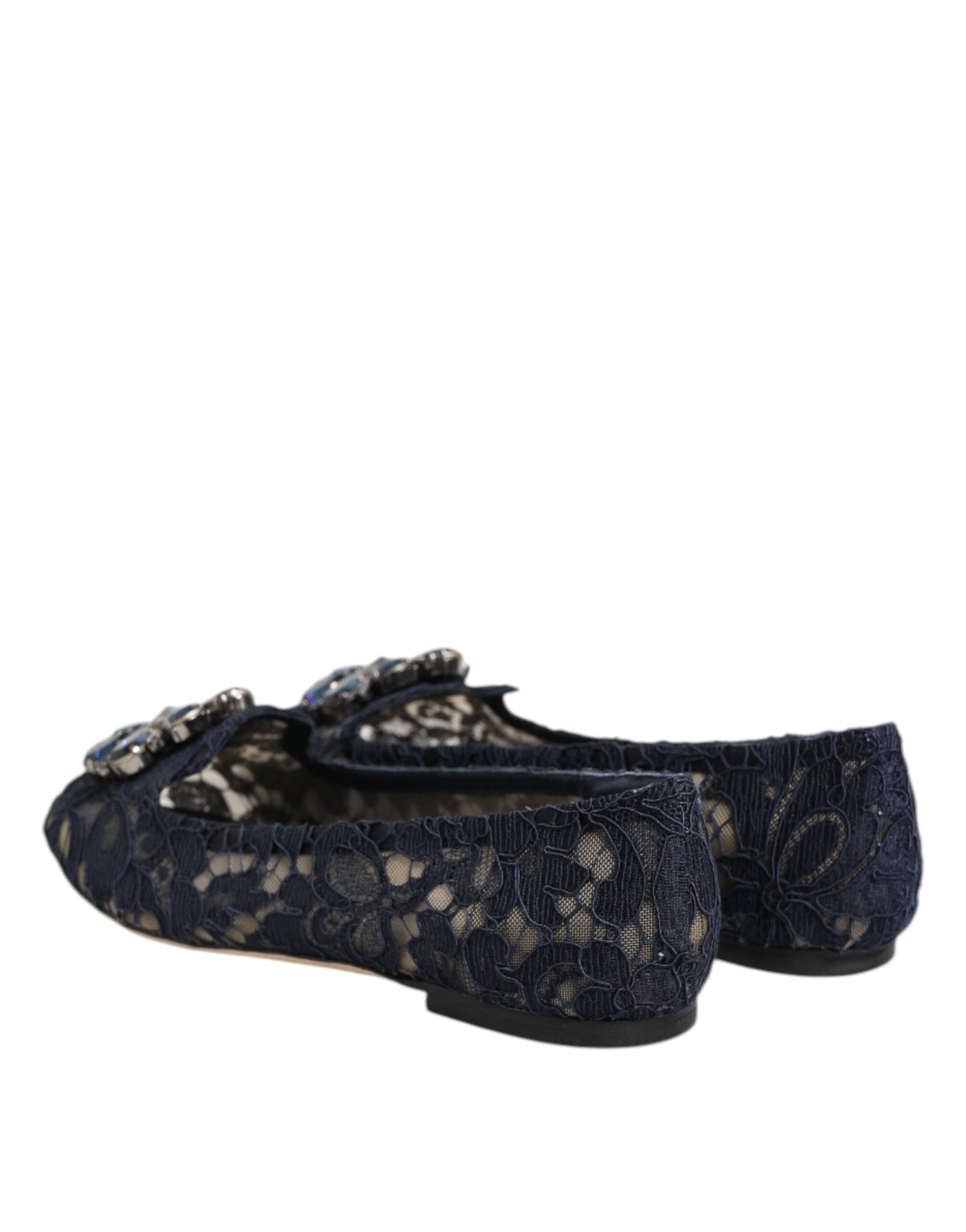 Dolce &amp; Gabbana Scarpe basse con cristalli in pizzo Taormina blu