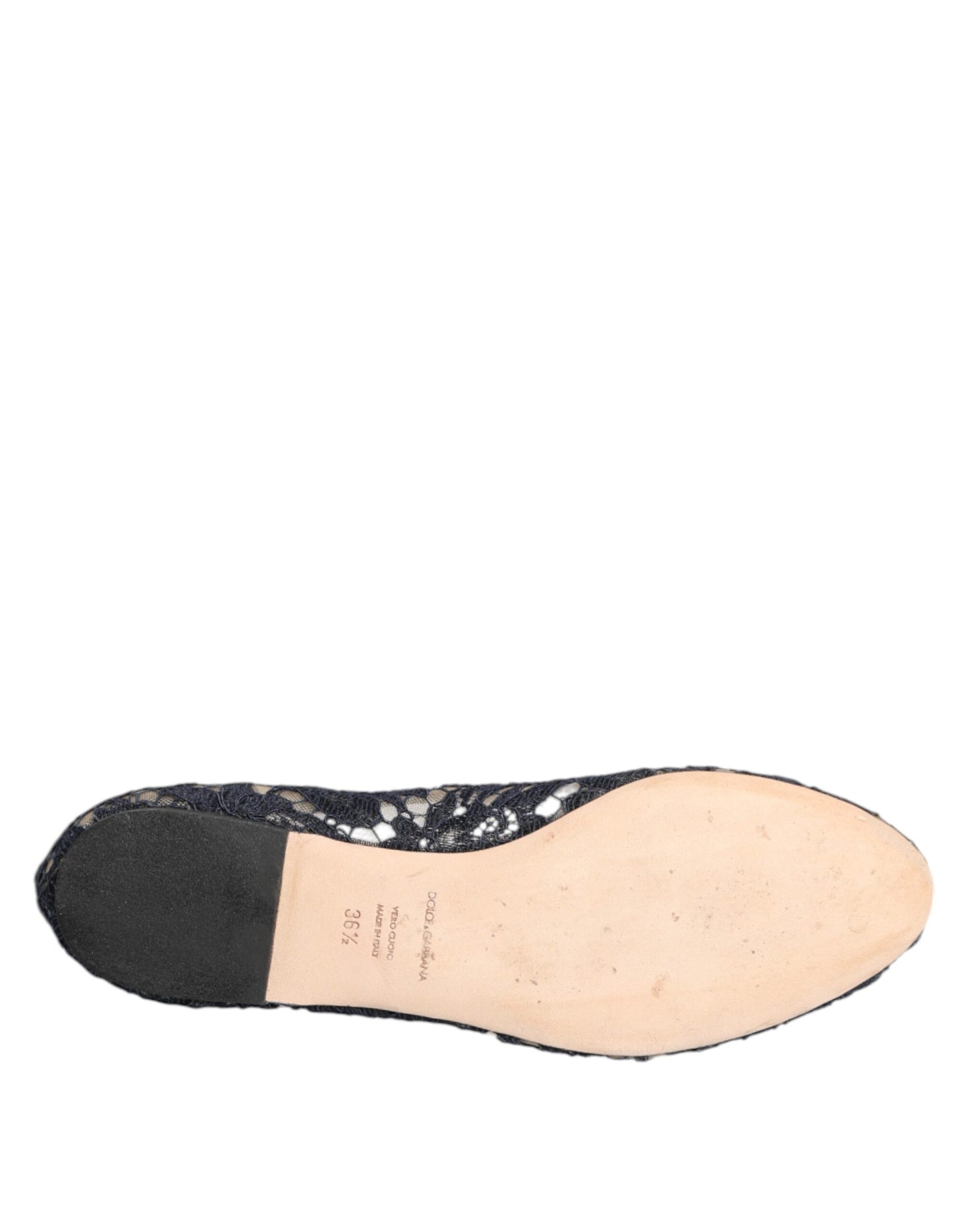 Dolce &amp; Gabbana Scarpe basse con cristalli in pizzo Taormina blu