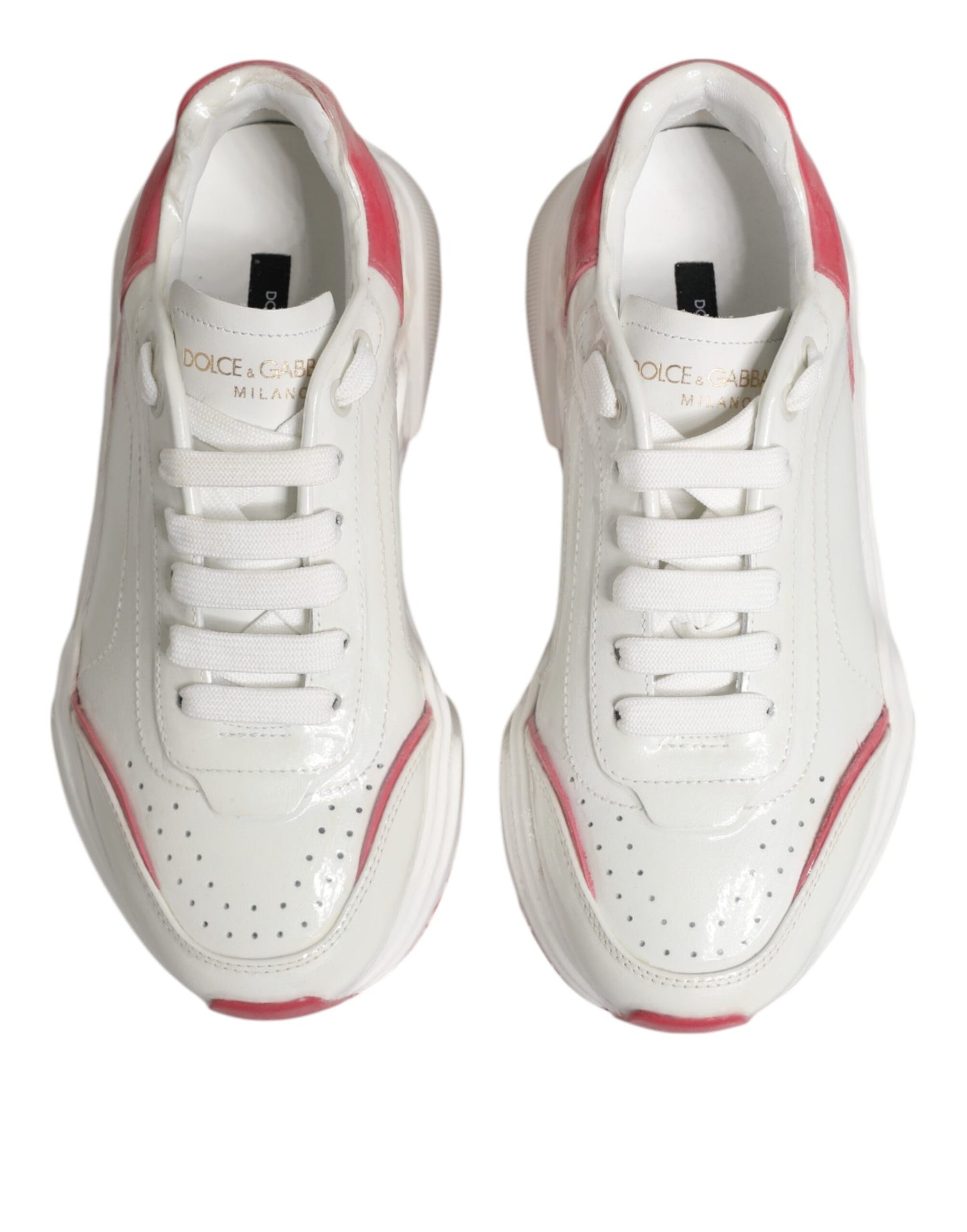 Dolce &amp; Gabbana Daymaster Low Top Sneakers bianche e rosa