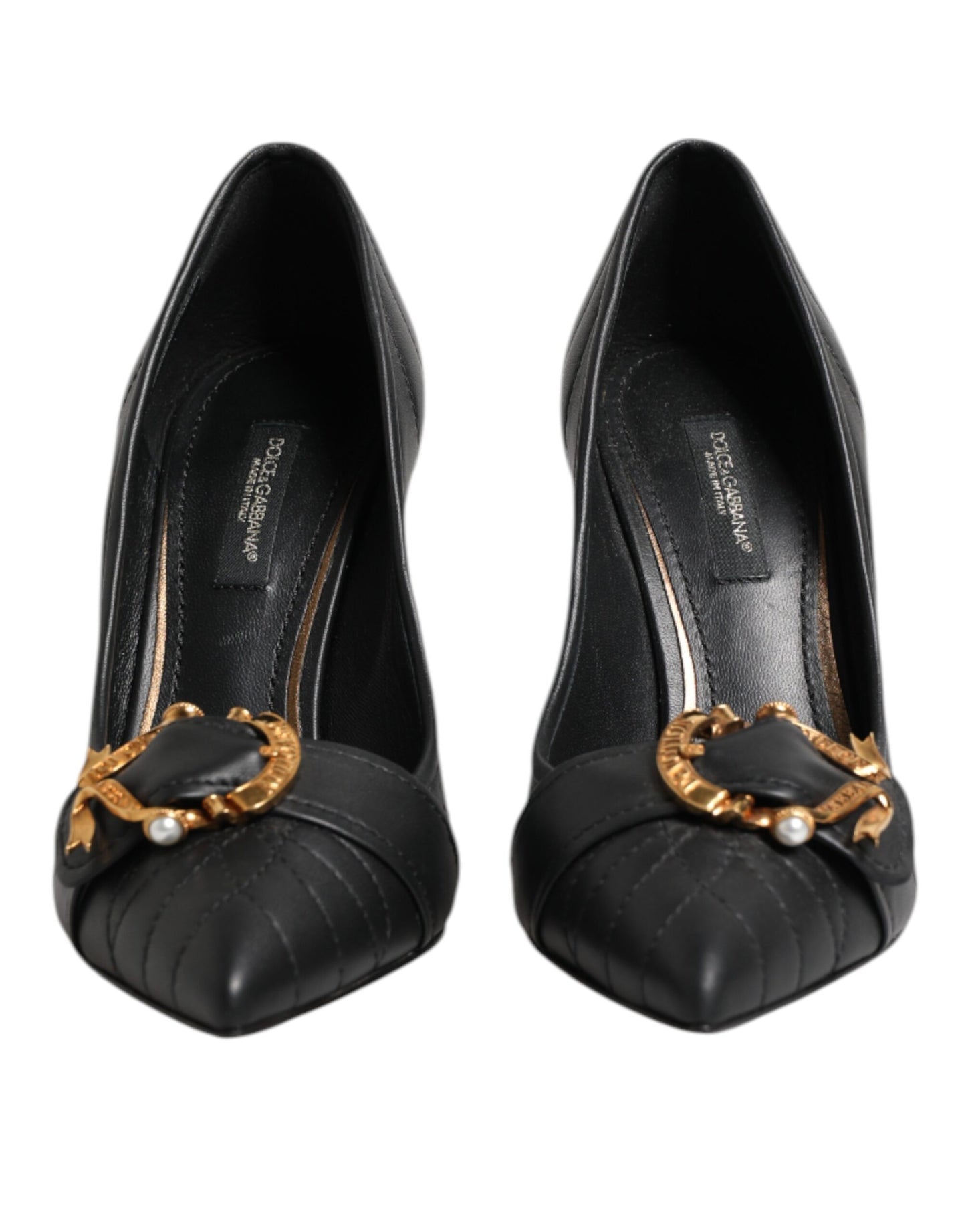 Scarpe con tacco in pelle nera Devotion di Dolce &amp; Gabbana