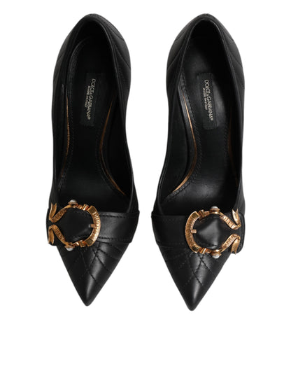 Scarpe con tacco in pelle nera Devotion di Dolce &amp; Gabbana